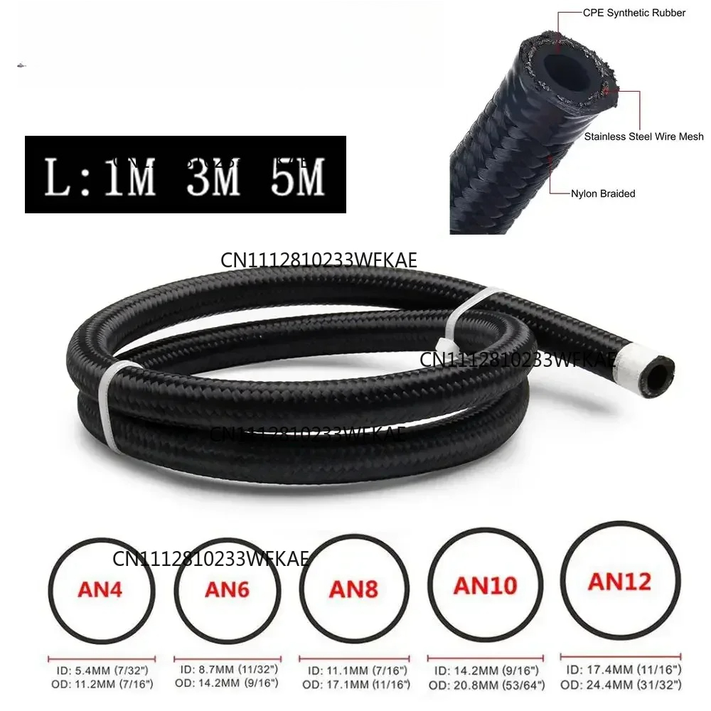 Braided Line - Tubo carburante 1M 3M 5M, tubo